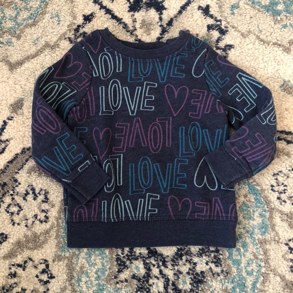 ❤️ 4/$20 Cat & Jack Navy Blue Love Sweatshirt